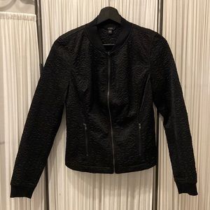 EUC - Guess Rose Embossed Bomber Jacket - Size Small